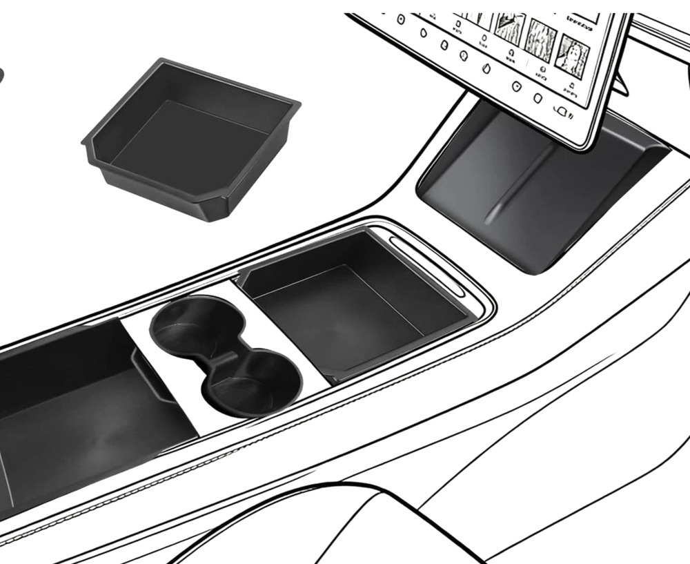 Center Console Organizer Tray for Tesla Model Y Juniper 2025-2026 Model 3 Highla